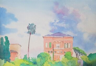 Villa italienne 21X29.7 aquarelle