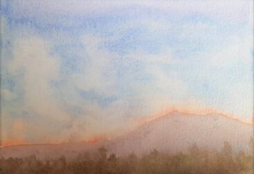 Vue sur la montagne 13.5X19.5 aquarelle